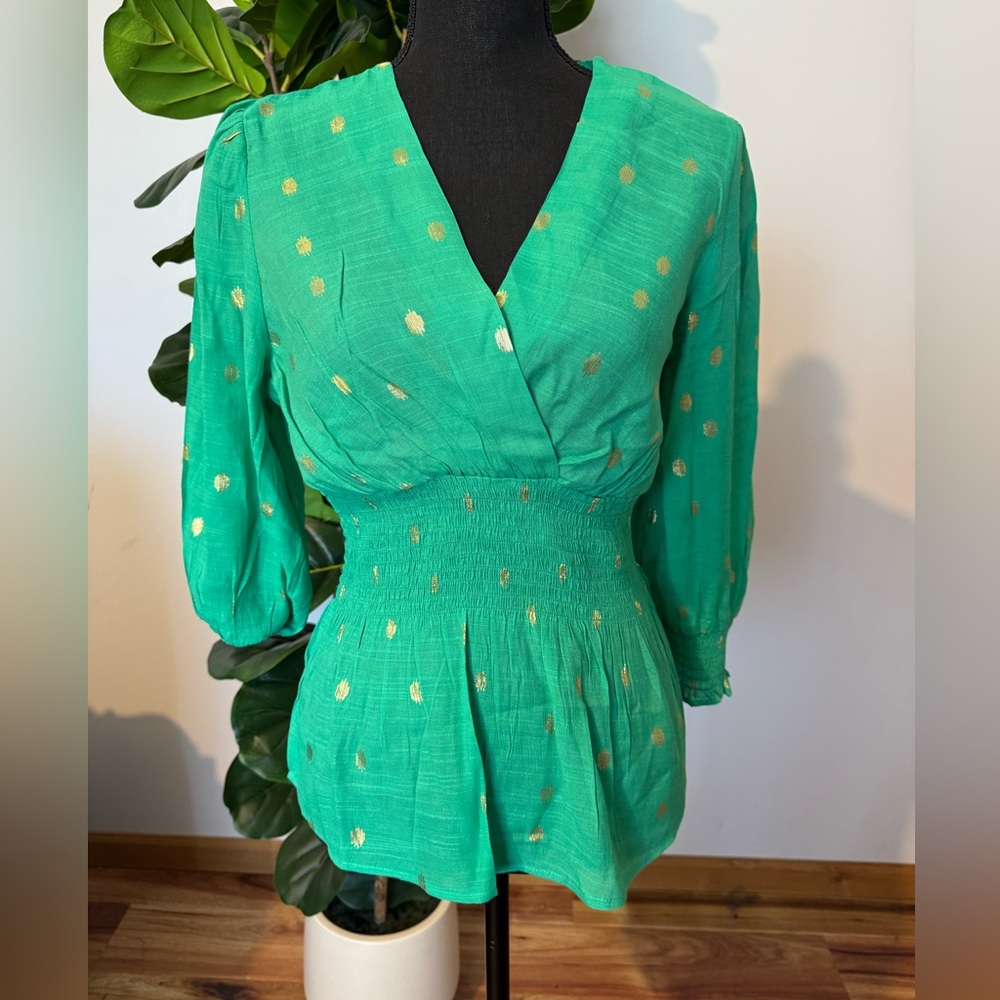 Harvé Benard Teal Green Knit Top